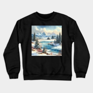 Winter Lake Winter Landscape Crewneck Sweatshirt